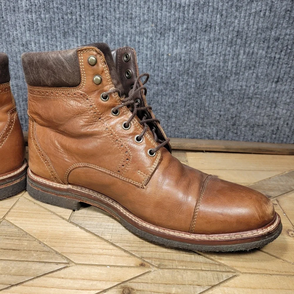 Johnston & Murphy Connelly $200 Men's Cap Toe Boots Size 10 M Crepe Sole 27-1233